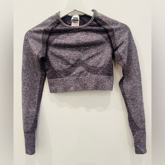 Gymshark Flex Sports Long Sleeve Crop Top Purple Women’s Small - Picture 1 of 7